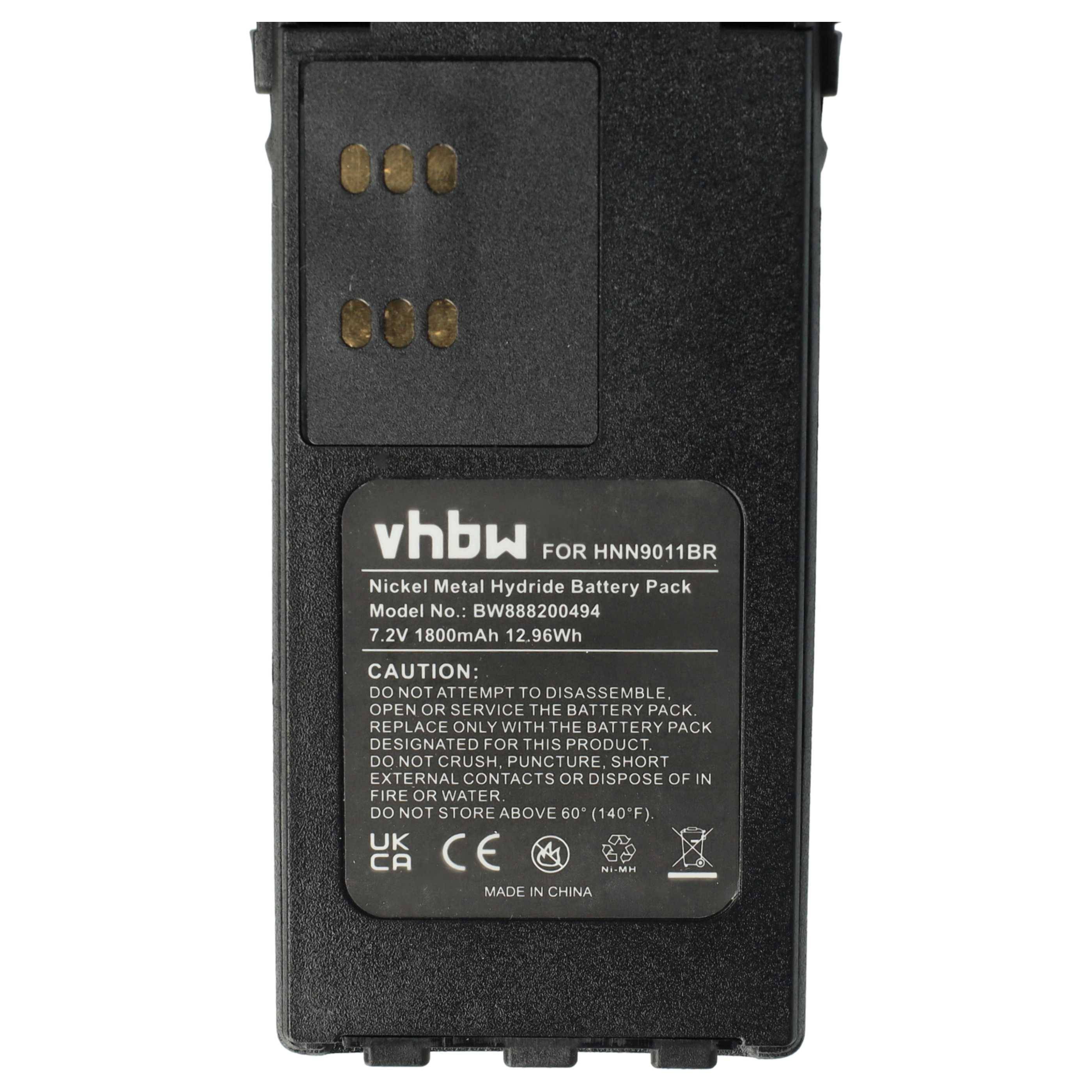 vhbw 5x Akku kompatibel mit Motorola GP580 | GP540, GP340, GP360, GP640, GP380 Funkgerät, Walkie Talkie (1800 mAh, 7,2 V-4