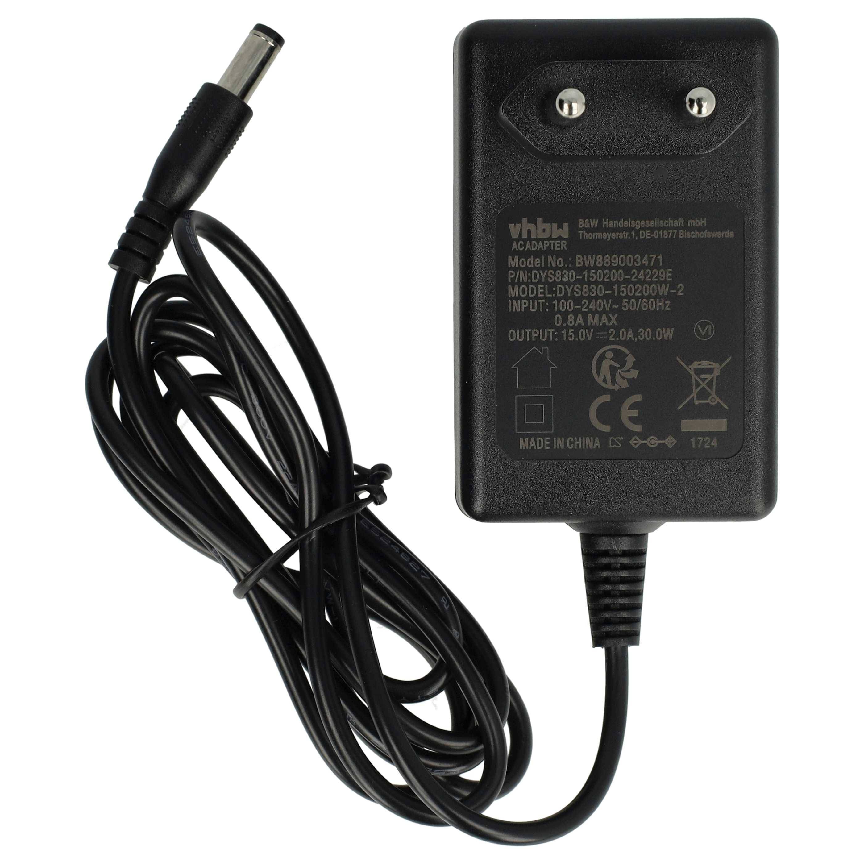 vhbw Netzteil kompatibel mit Anker Soundcore Trance AKA3393011 | A3393011, A3393 Multieffektgerät DJ-Mixer - 145 cm-0