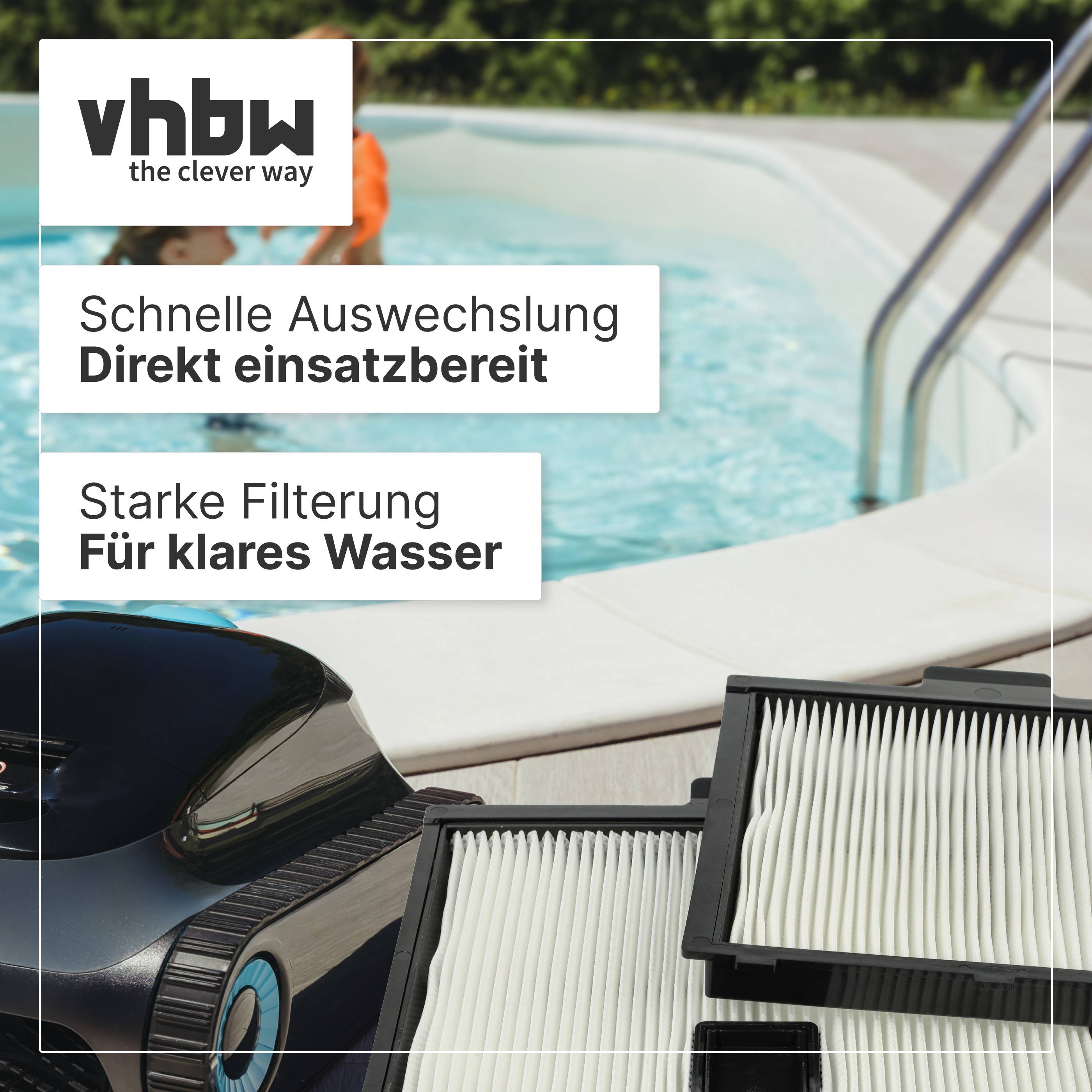 vhbw 4x H11 Filterpad kompatibel mit Dolphin Warrior SI | SE Poolsauger, Poolroboter - Feinfilter-2