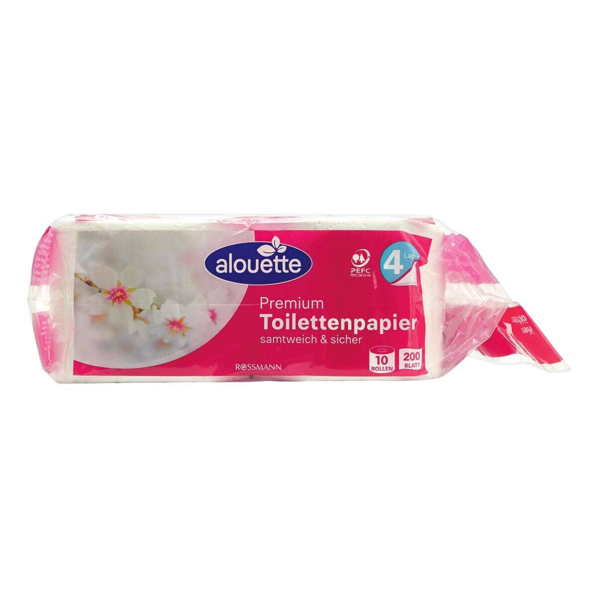 alouette Premium Toilettenpapier 4-lagig, weiß - 10 Rollen (1 Pack à 10 Rollen)-0