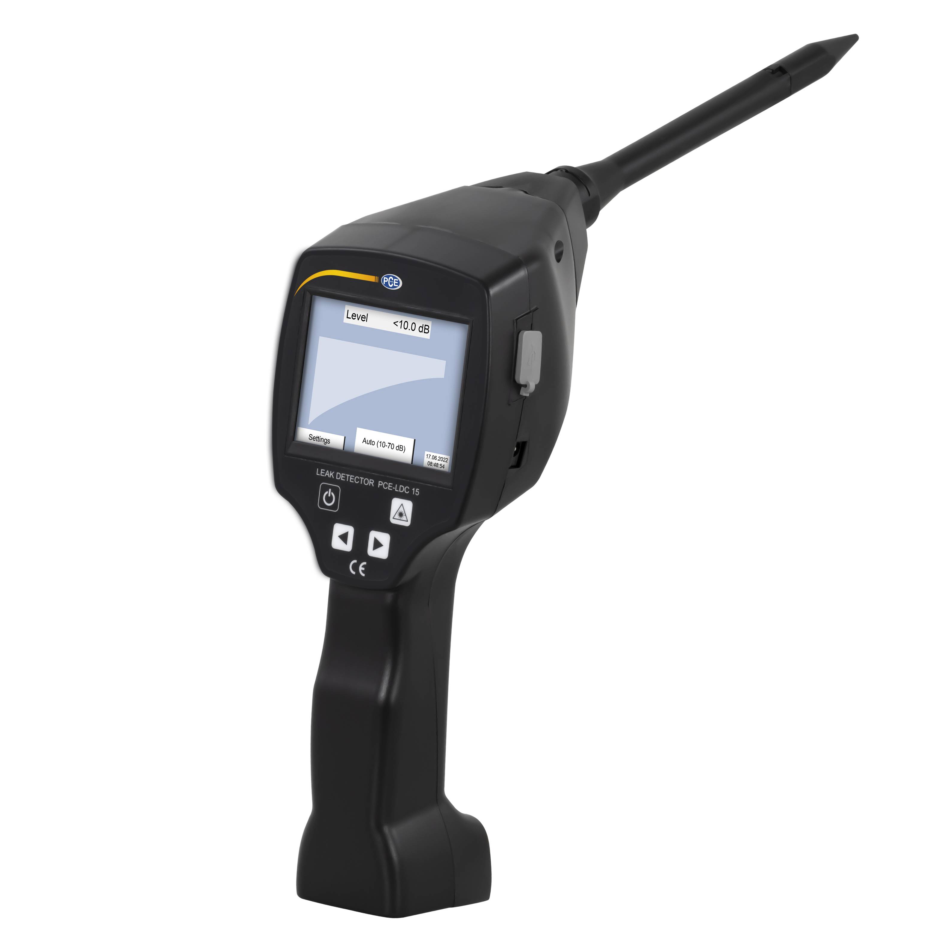 PCE Instruments Lecksuchgerät PCE-LDC 15 Arbeitsfrequenz 40 kHz |3.5“-Touchpanel TFT |Akkulaufzeit 10 Std |Laser-1