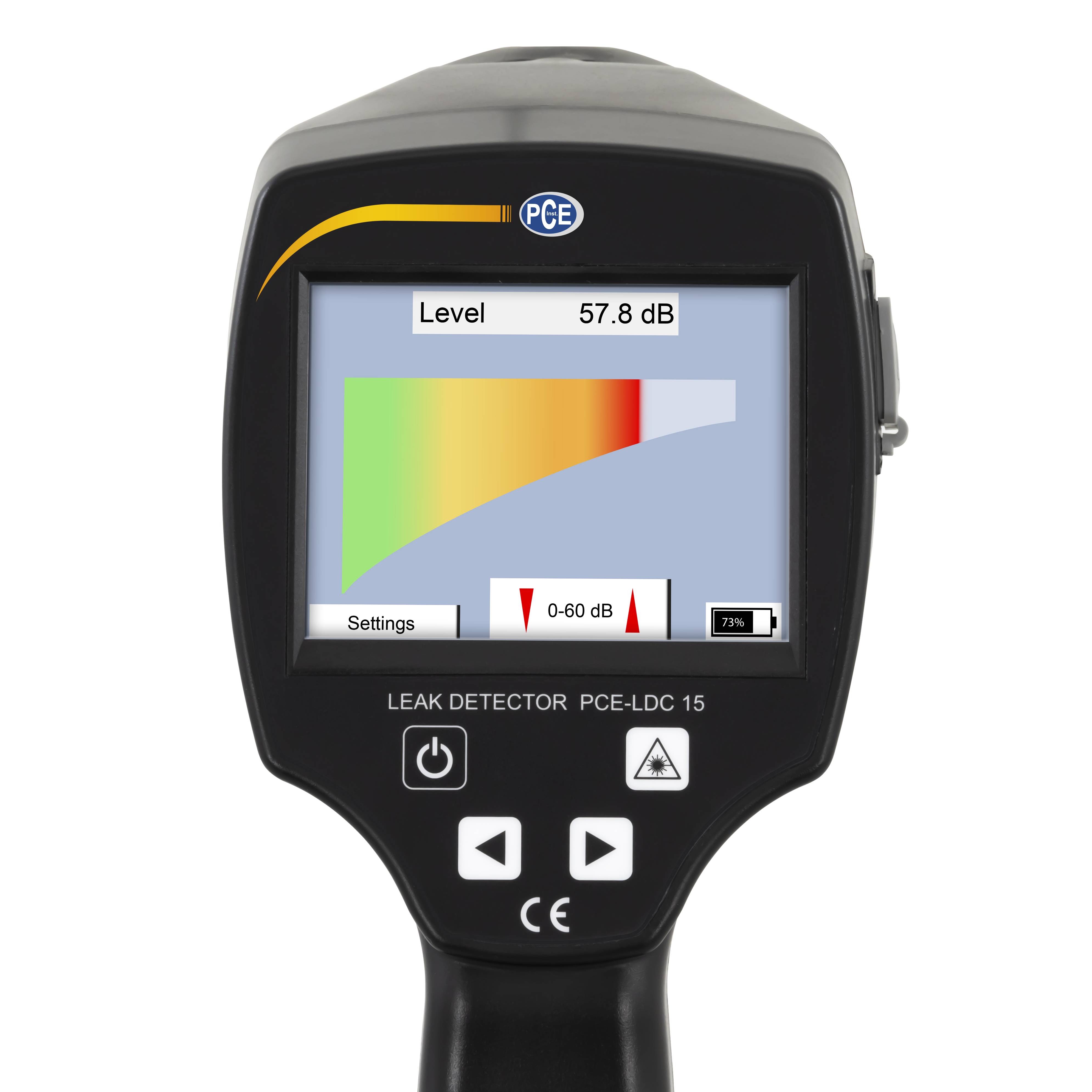 PCE Instruments Lecksuchgerät PCE-LDC 15 Arbeitsfrequenz 40 kHz |3.5“-Touchpanel TFT |Akkulaufzeit 10 Std |Laser-2