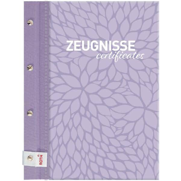 Zeugnismappe Pattern mit Buchschrauben -Lila Paradise- hell-lila