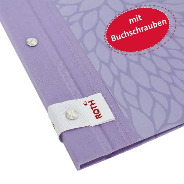 Zeugnismappe Pattern mit Buchschrauben -Lila Paradise- hell-lila-1