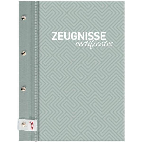 Zeugnismappe Pattern mit Buchschrauben -Dusty Mint- mintgrün-0