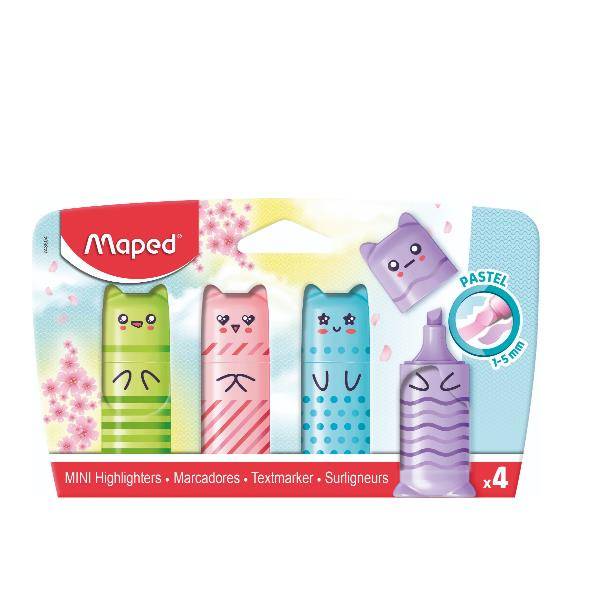 Maped Textmarker Mini PASTEL, 4er Blister (82743604)-3