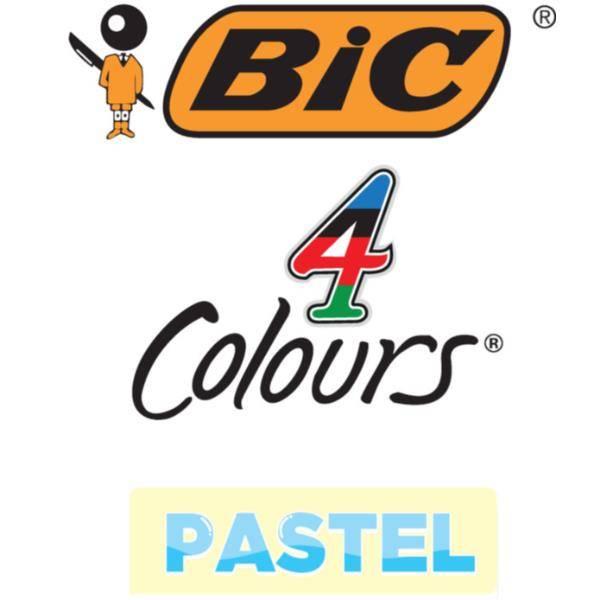 BIC Druckkugelschreiber 4 Colours PASTEL, 12er Kartonbox (5110000)-3