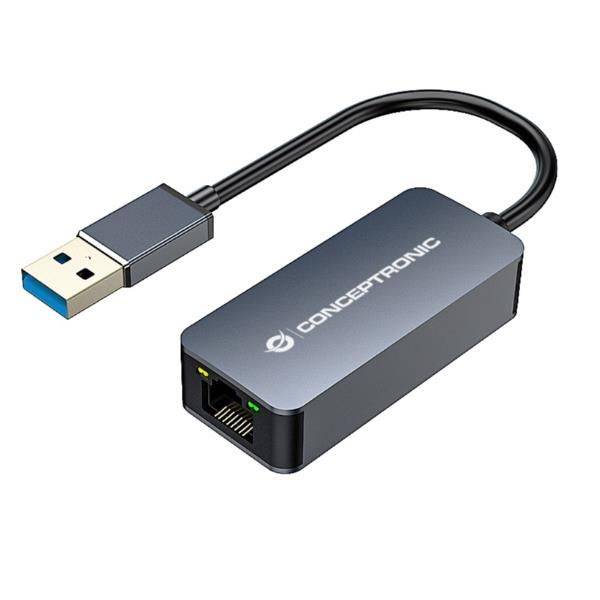 Conceptronic Kabelgebunden USB Ethernet 2500 Mbit/s Grau 2.5G-Ethernet 3.0 Adapter