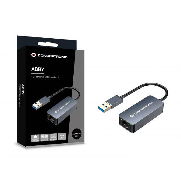Conceptronic Kabelgebunden USB Ethernet 2500 Mbit/s Grau 2.5G-Ethernet 3.0 Adapter-1