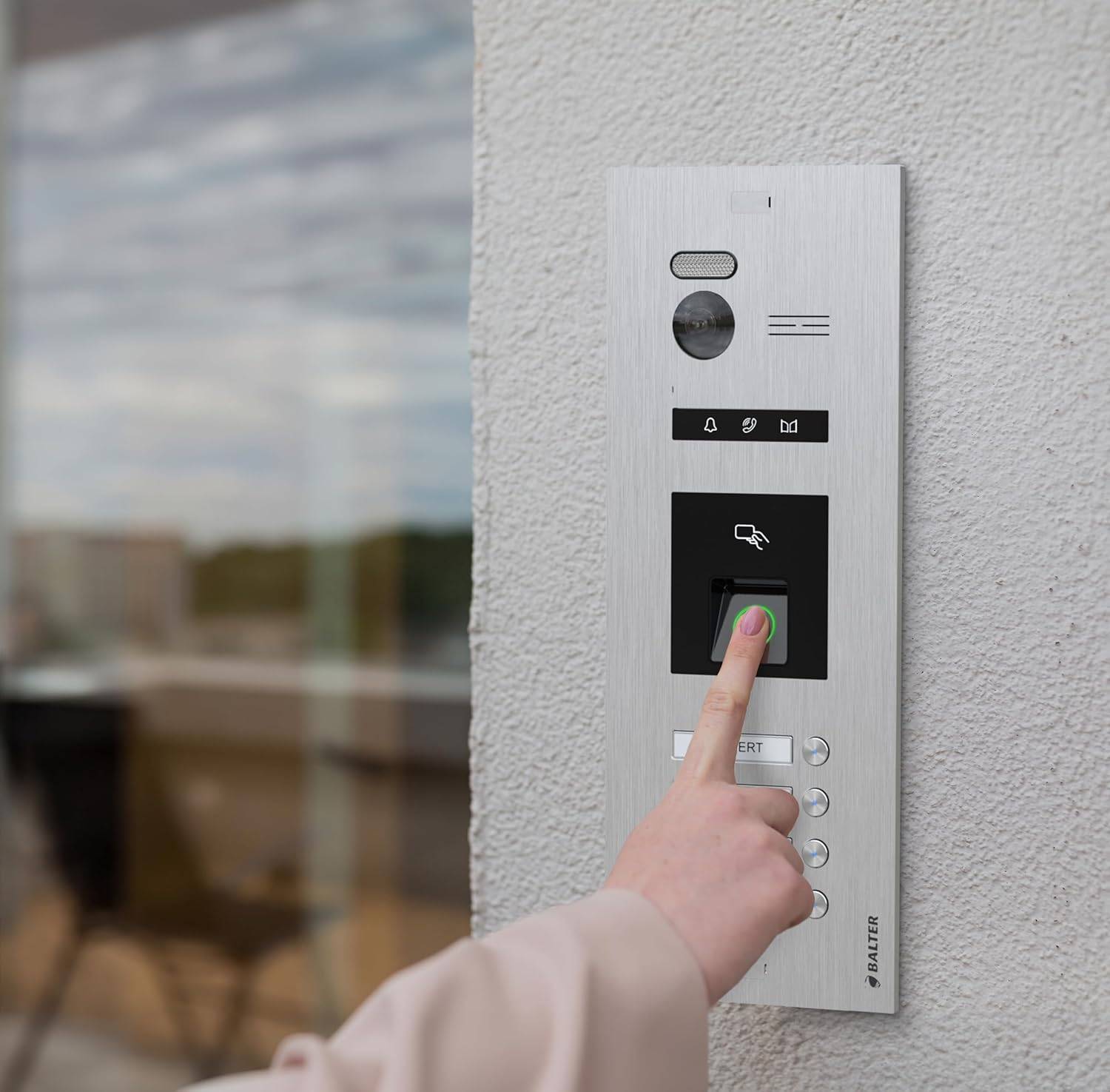 Balter EVO-HD Video Türsprechanlage mit Fingerprint, Video Türklingel, 1 Familienhaus, 1x 7 Zoll Monitore, Full HD-3