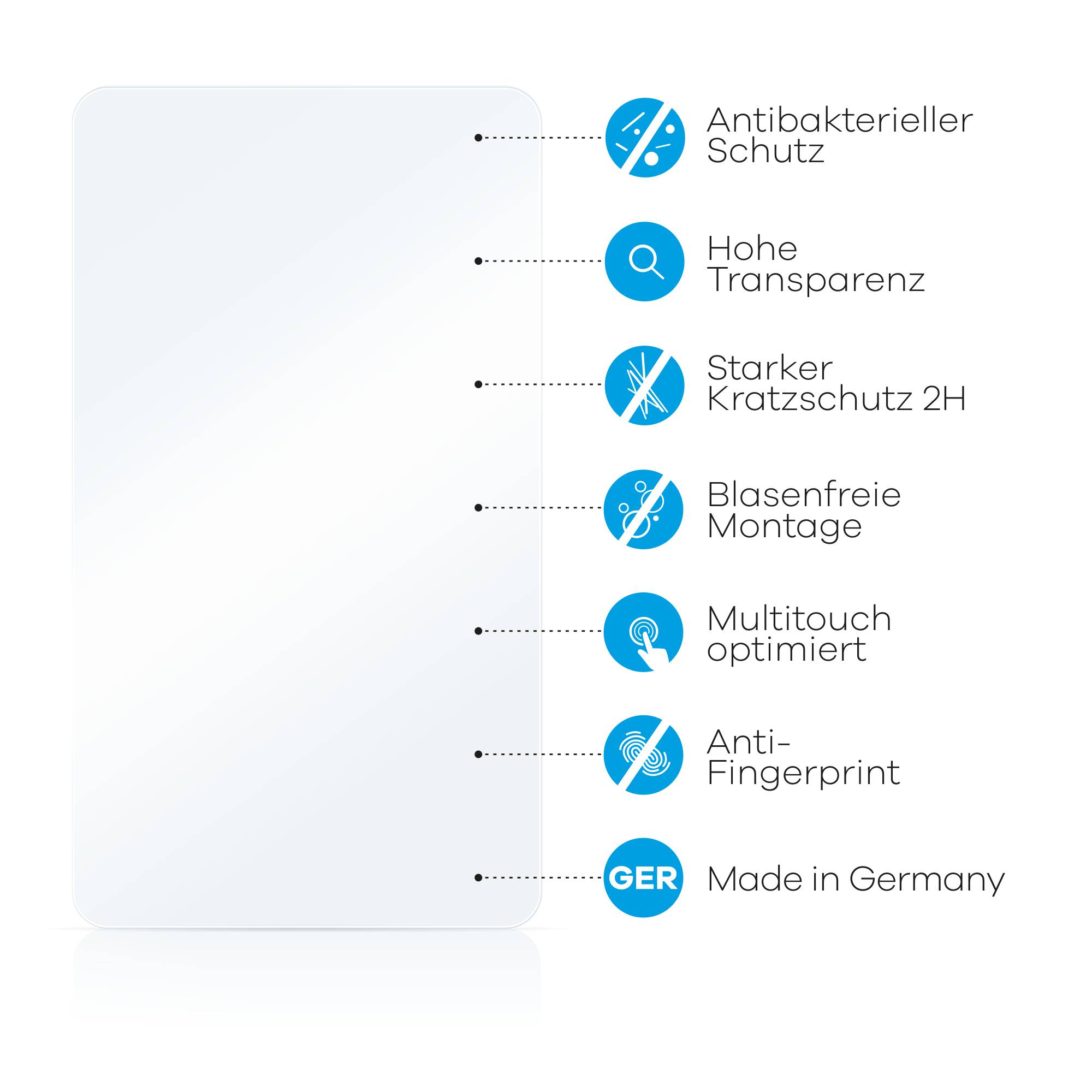 upscreen Schutzfolie für Amazon Echo Hub 8" Antibakterielle Folie Klar Anti-Kratzer-2