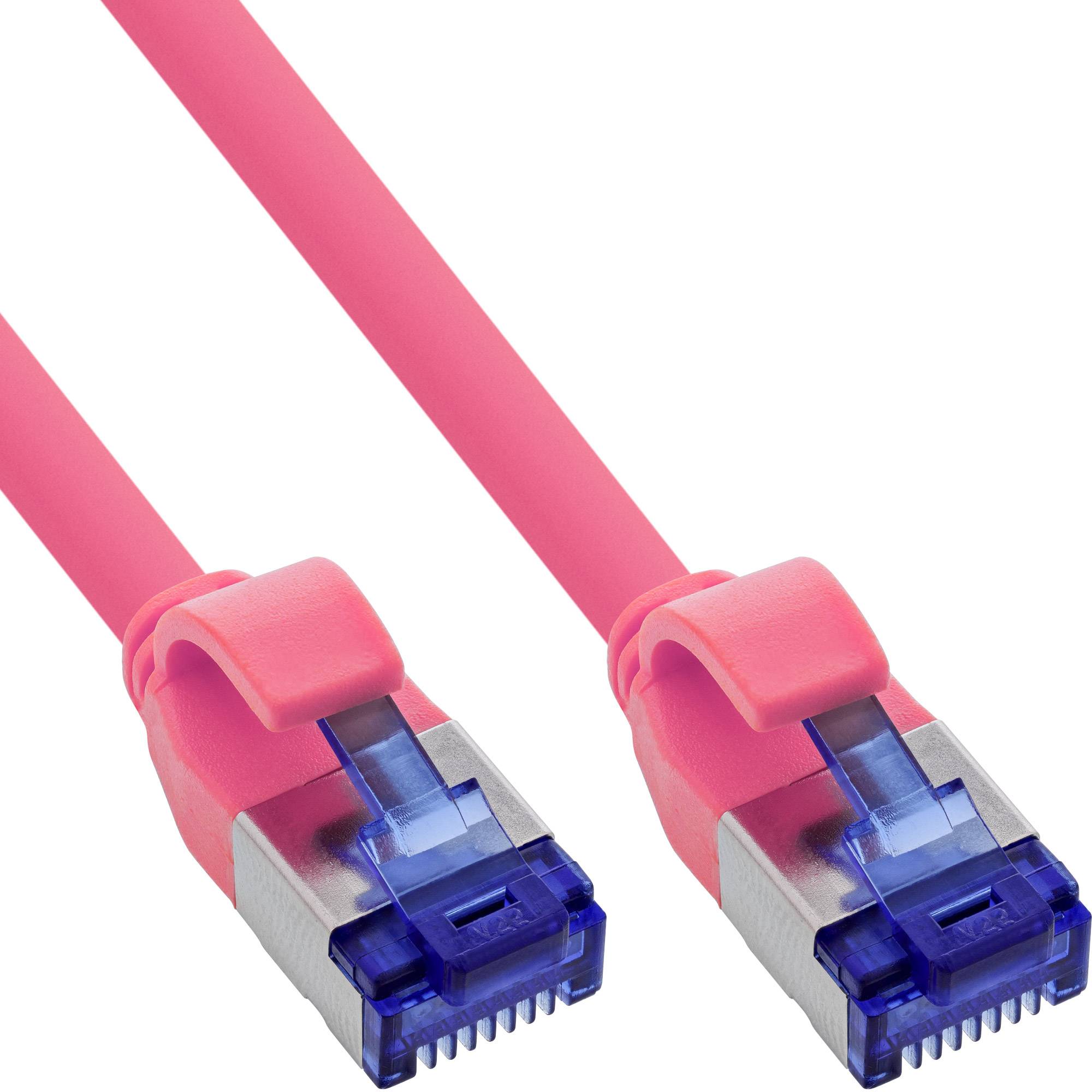 InLine® Patchkabel Slim, Cat.6A, S/FTP, TPE (LSZH) flexibel, PoE, magenta, 1,5m Kabel RJ45 Cat.6A-0