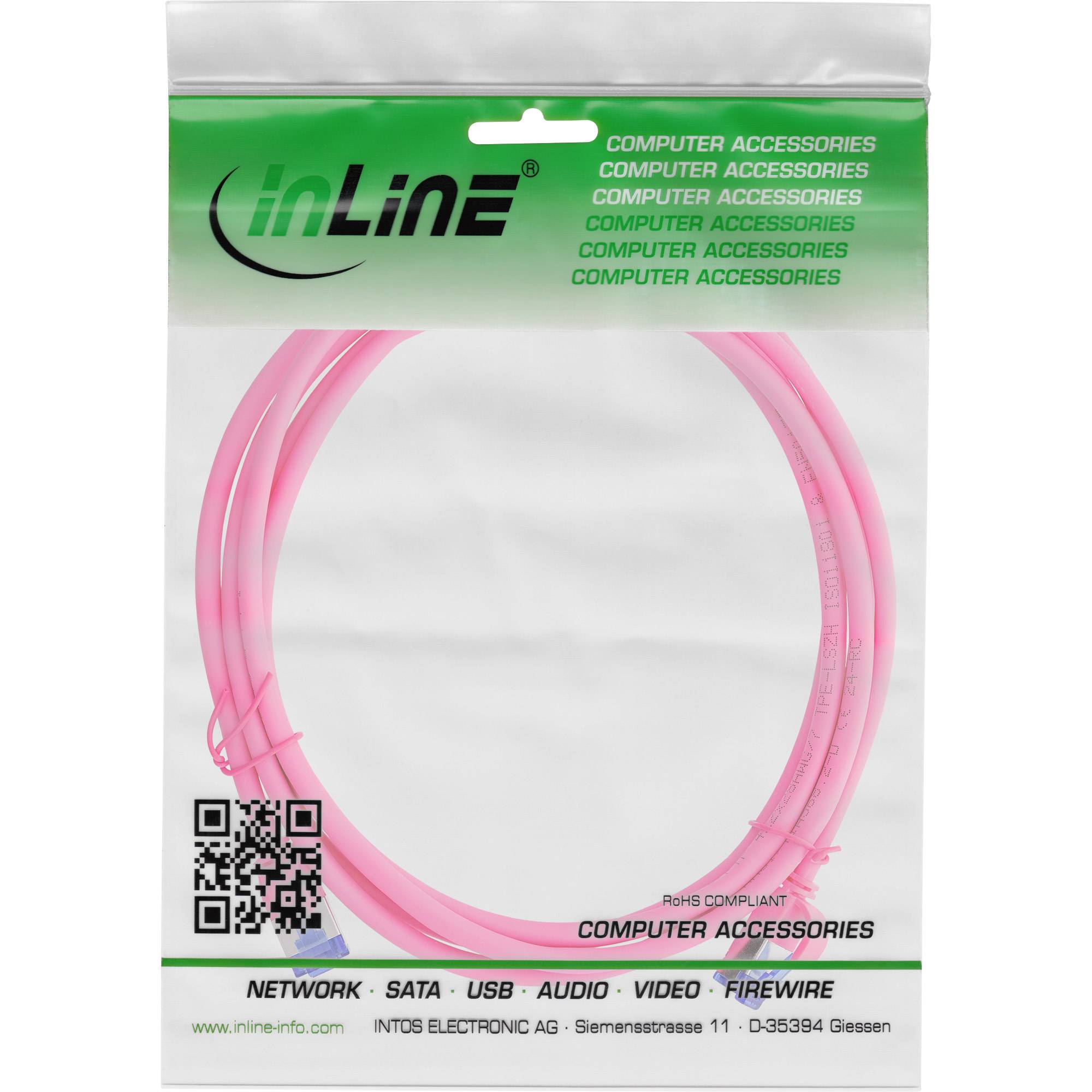 InLine® Patchkabel Slim, Cat.6A, S/FTP, TPE (LSZH) flexibel, PoE, magenta, 1,5m Kabel RJ45 Cat.6A-2