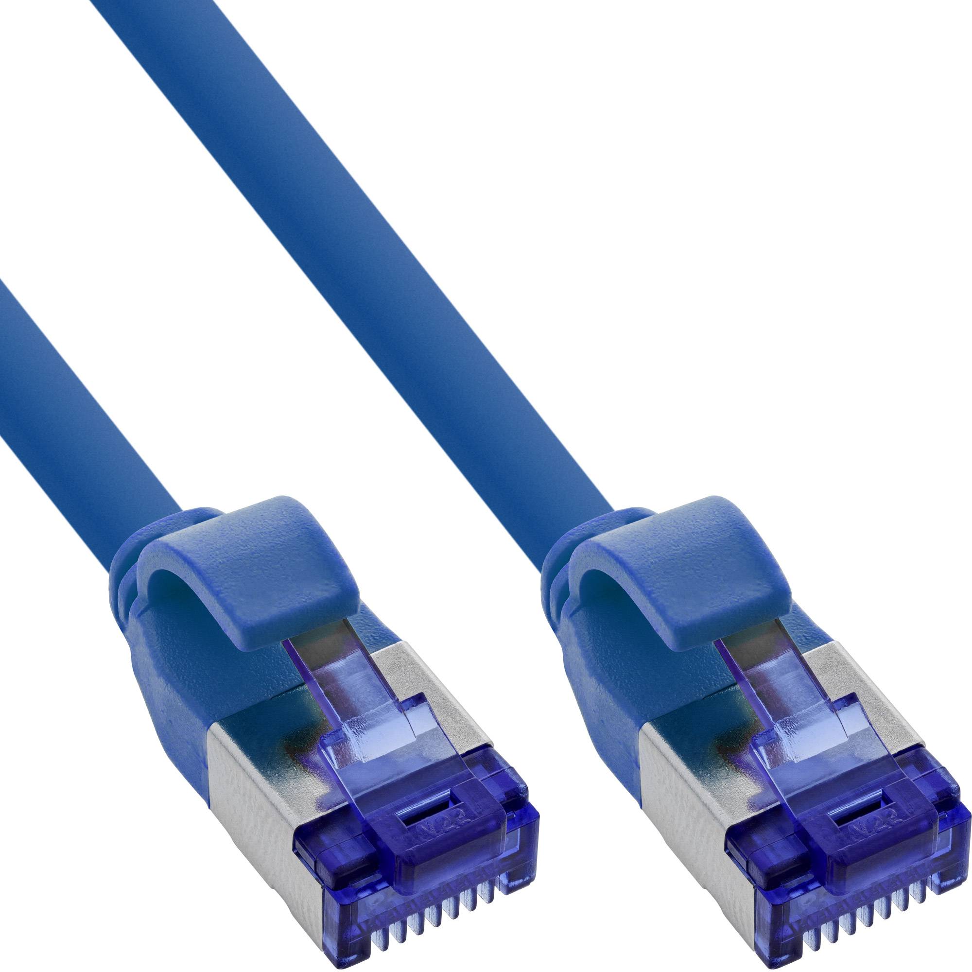 InLine® Patchkabel Slim, Cat.6A, S/FTP, TPE (LSZH) flexibel, PoE, blau, 10m Kabel RJ45 Cat.6A-0