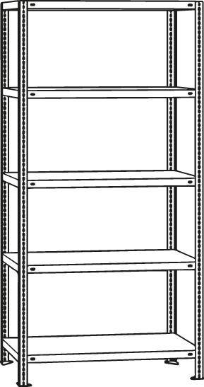 Steckregal B750xT800xH2500 mm Grundfeld 6 Böden vzk Fachlast 150kg - Artikel: 7830304986-0