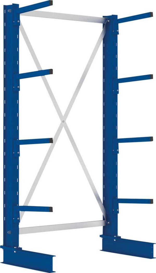 Kragarmregal L Grundfeld B1000xT400xH2000 mm einseitig RAL 5010 4 Arme Traglast 220kg - Artikel: 7830425700