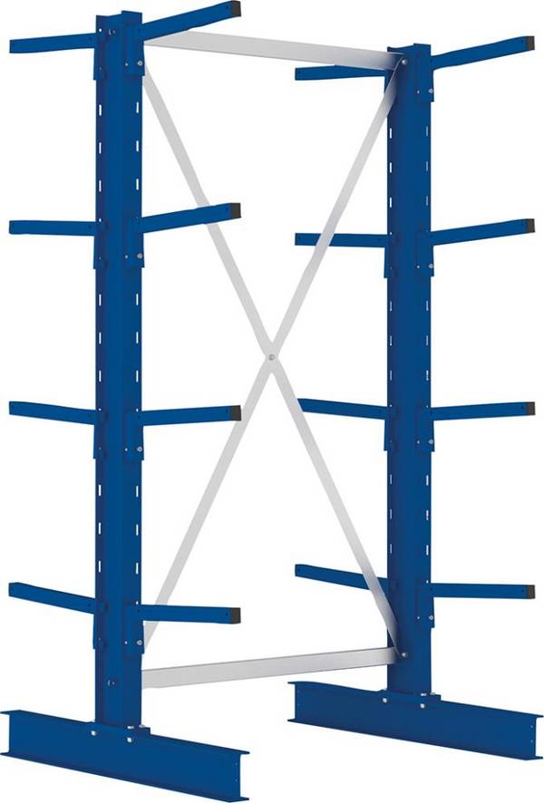 Kragarmregal L Grundfeld B1000xT2x400xH2000 mm doppelseitig RAL 5010 2x4 Arme Traglast 220kg - Artikel: 7830425748