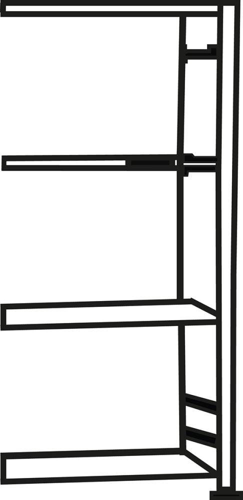 Steckregal Meta-COMPACT B1250xT300xH2500 mm Anbaufeld 7 Böden RAL7035105 Ordner je Regalfeld - Artikel: 7830708586-0