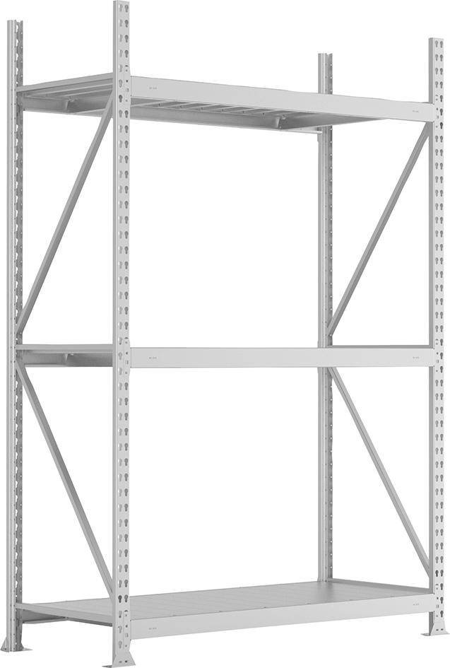 Weitspannregal MINI-RACK B1800xT800xH3000 mm Anbaufeld 5 Stahlpaneele Fachlast 600 kg - Artikel: 7830411854-0