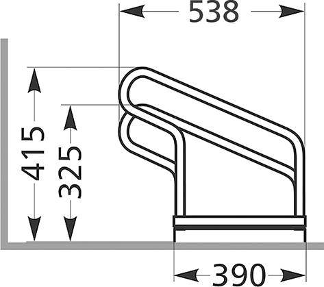 Fahrradparker Hoch/Tief einseitig, verzinkt L 700 mm, 2 Plätze - Artikel: 7830503565-1