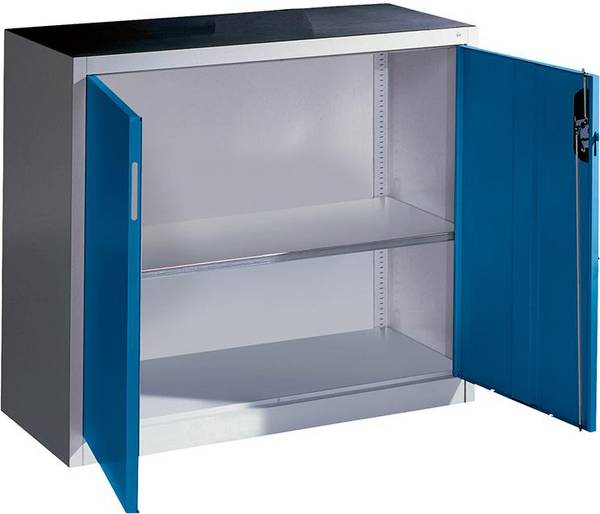 Beistellschrank B1200xT400xH1000 mm RAL 7035/5010,1Fachboden Tragkraft 70kg - Artikel: 7830772191