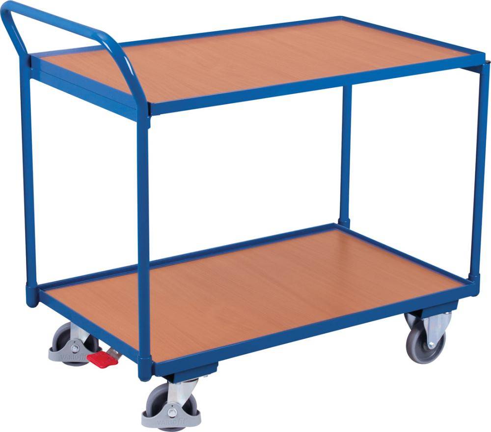 Tischwagen 2 Ladeflächen L835xB835mm blau Trgf.250kg Griff n.oben VARIOfit-0