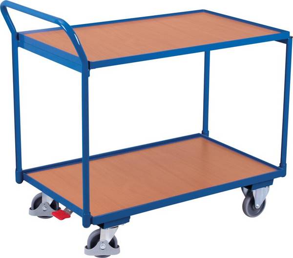 Tischwagen 2 Ladeflächen L835xB835mm blau Trgf.250kg Griff n.oben VARIOfit