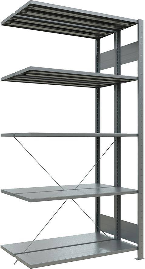 Steckregal B1000xT2x400xH2500 mm Anbaufeld 6 Böden vzk Fachlast 150kg - Artikel: 7830491600-0