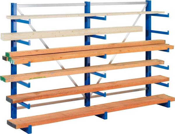 Kragarmregal ATLAS ST B6750xT500xH2000 mm einseitig RAL 5010 5 Arme Traglast 200kg - Artikel: 7830425538