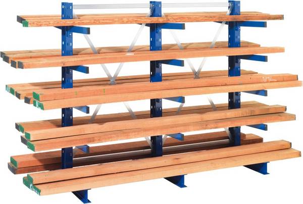 Kragarmregal M Anbaufeld B1000xT2x500xH3000 mm doppelseitig RAL 5010 2x5 Arme Traglast 430kg - Artikel: 7830425936
