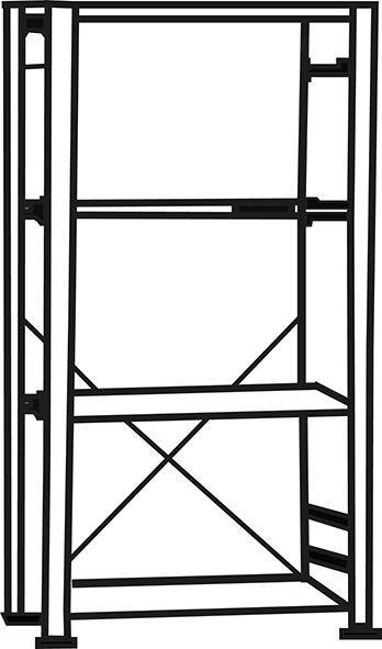 Steckregal B1000xT2x400xH2500 mm Grundfeld 6 Böden gr. Fachlast 150kg - Artikel: 7830491608-0