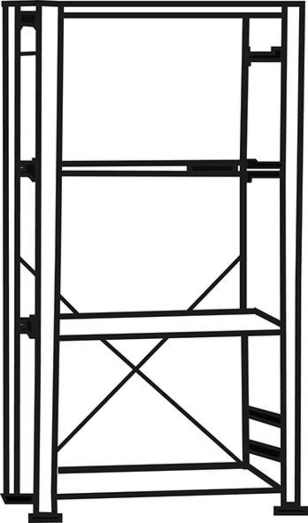 Steckregal B1000xT2x400xH2500 mm Grundfeld 6 Böden gr. Fachlast 150kg - Artikel: 7830491608
