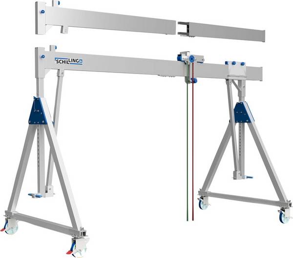 Aluportalkran fahrbar H1699-2099 mm 500 kg TL 4000 mm Alu-Einzel-Träger - Artikel: 7830614770