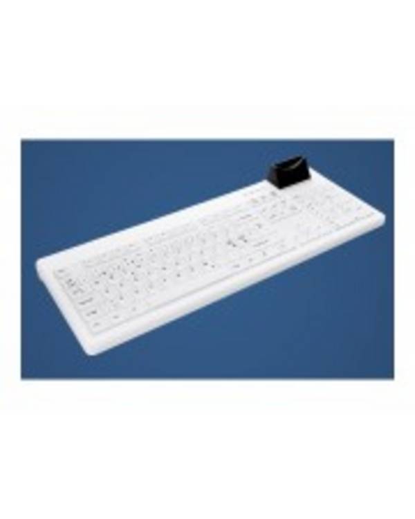 Cherry Active Key AK-C8200F Tastatur hygiene mit Smart ID Card Reader USB QWERTZ Deutsch Schwarz / Weiß