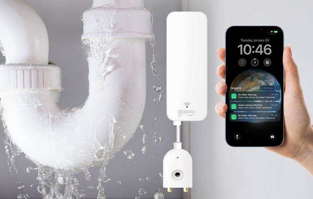 Gosund ST19 Smart Flood/Water Leak Sensor, Wassersensor, ZigBee-2