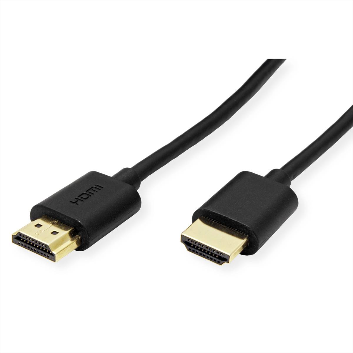 ROLINE HDMI High Speed Kabel mit Ethernet, Slim, ST-ST, schwarz, 3 m-1