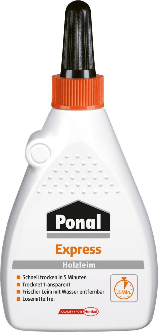 Ponal Holzleim Express, Flasche mit 120g, 9H PN15X Multimedia-Technik Heften,Lochen,Kleben-0