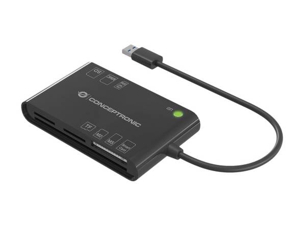 Conceptronic BIAN All-in-One Smart-ID Kartenleser USB 3.2 Gen 1 3.1 1 Schwarz 26 g Card-Reader Micro SD MultiMediaCard