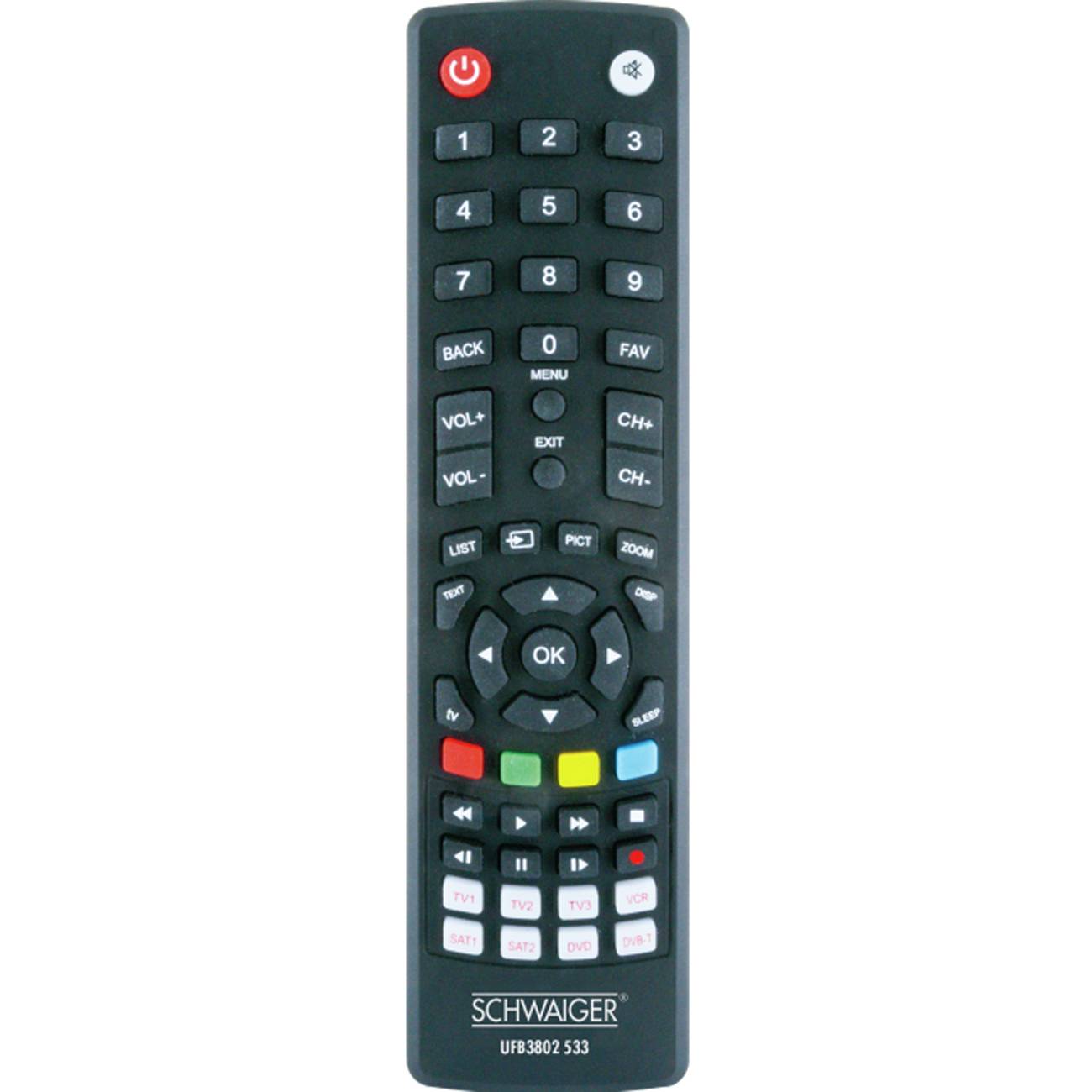 Schwaiger Universalfernbedienung 8 in 1 Schwarz Multimedia-Technik Fernbedienung-0