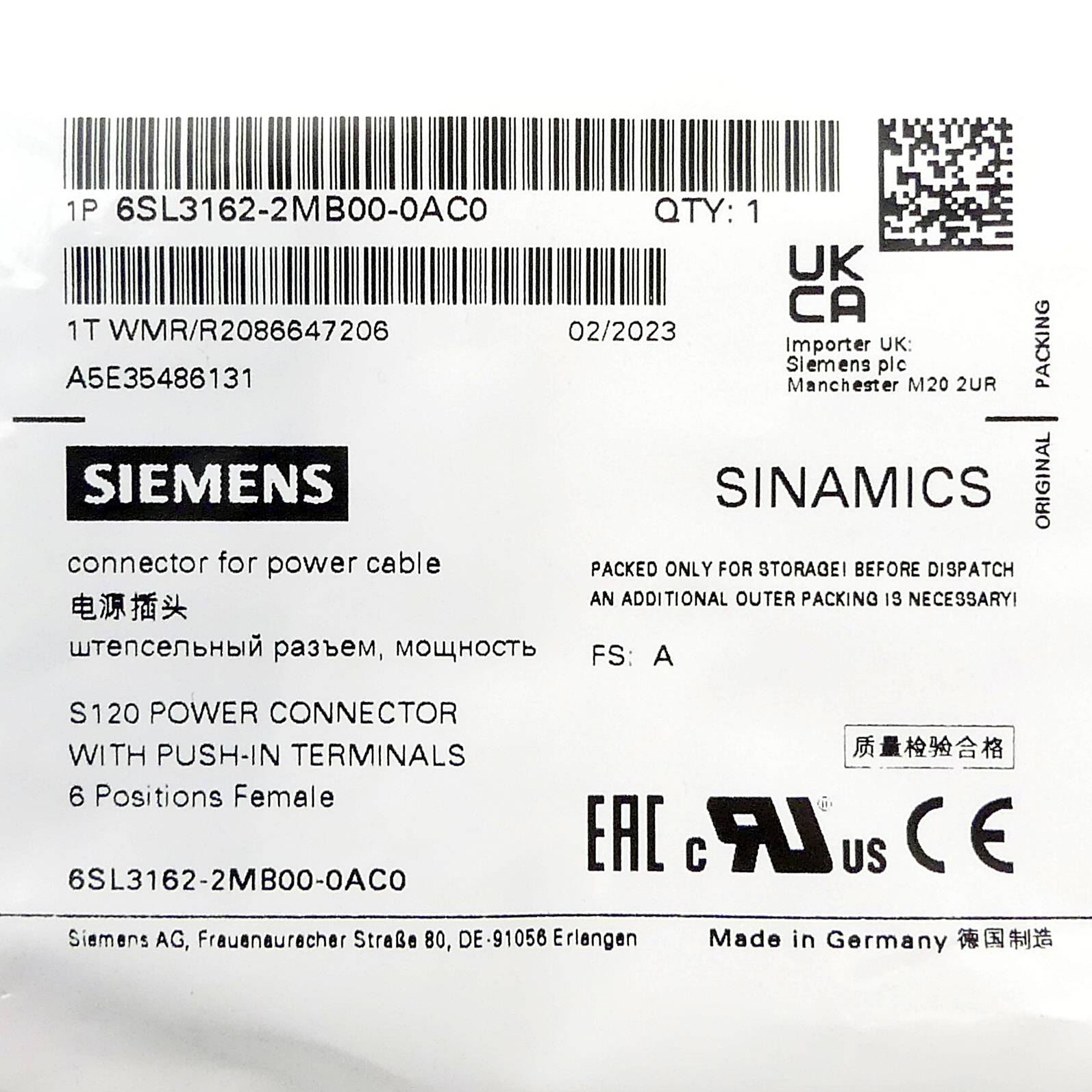 Siemens 6SL3162-2MB00-0AC0-1