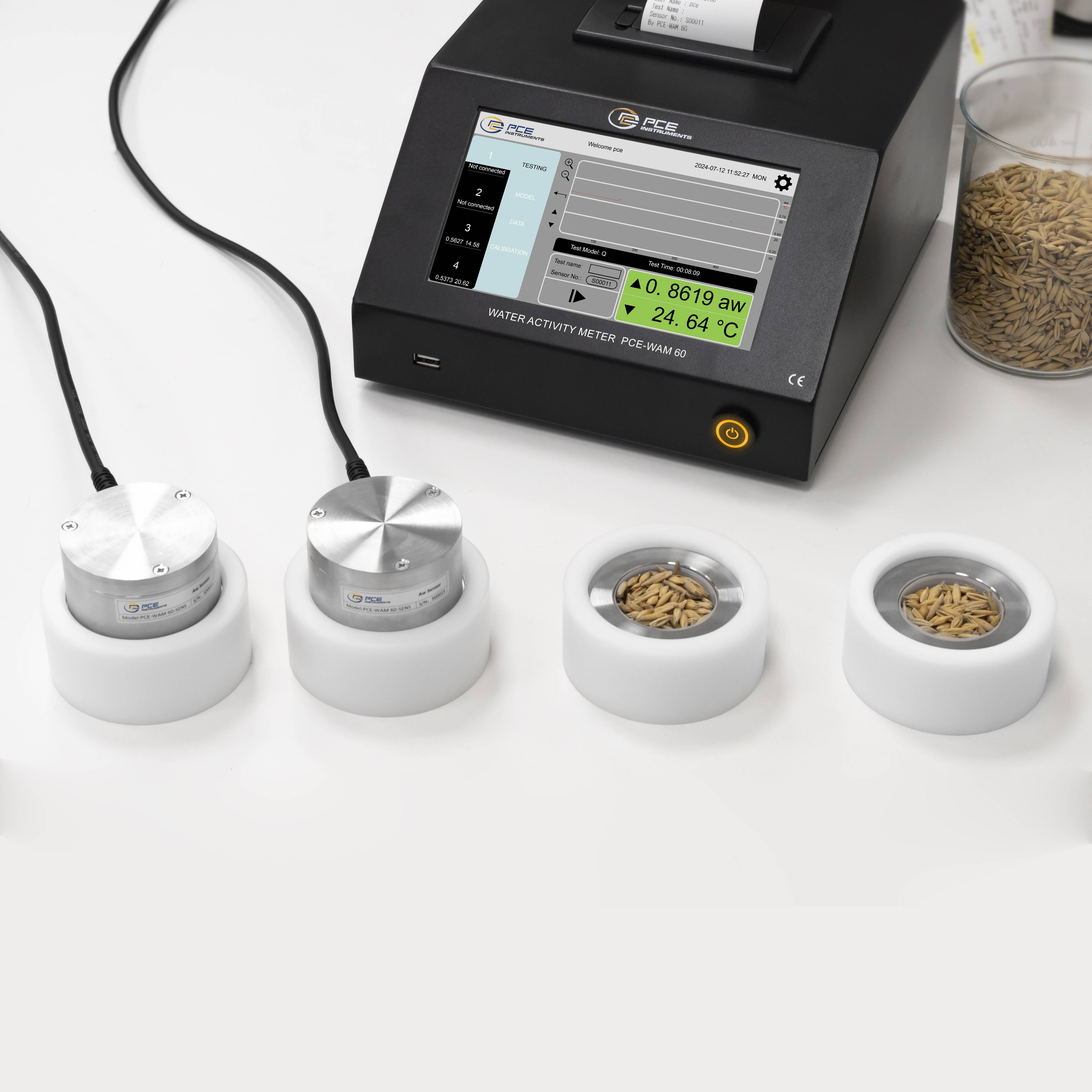 PCE Instruments Feuchtigkeitsmessgerät PCE-WAM 60-KIT für die Messung der Wasseraktivität |inkl. 4 Sensoren |0 ... 1 aw-5