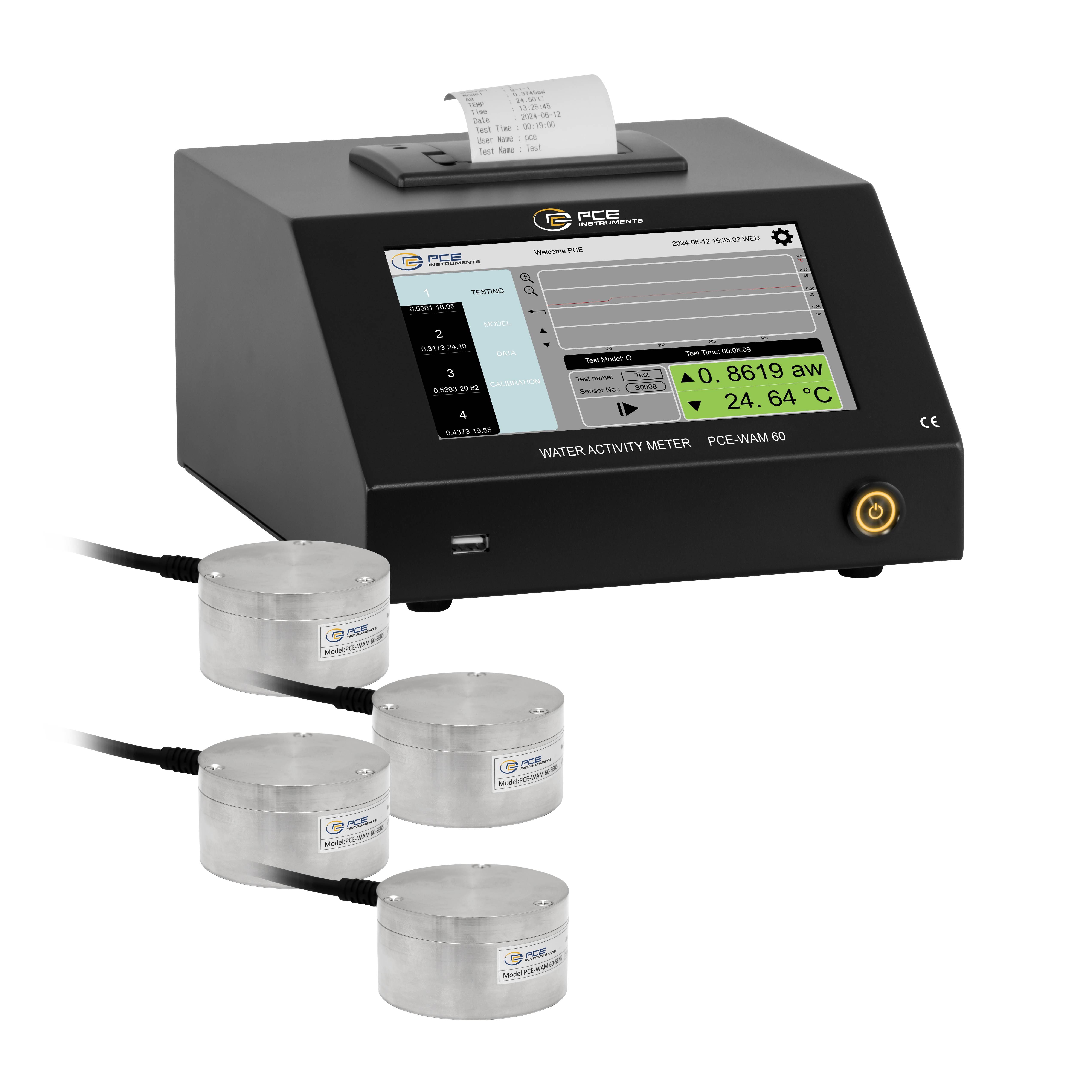 PCE Instruments PCE-WAM 60-KIT Wasseraktivitätsmessgerät Temperatur, AW Wert