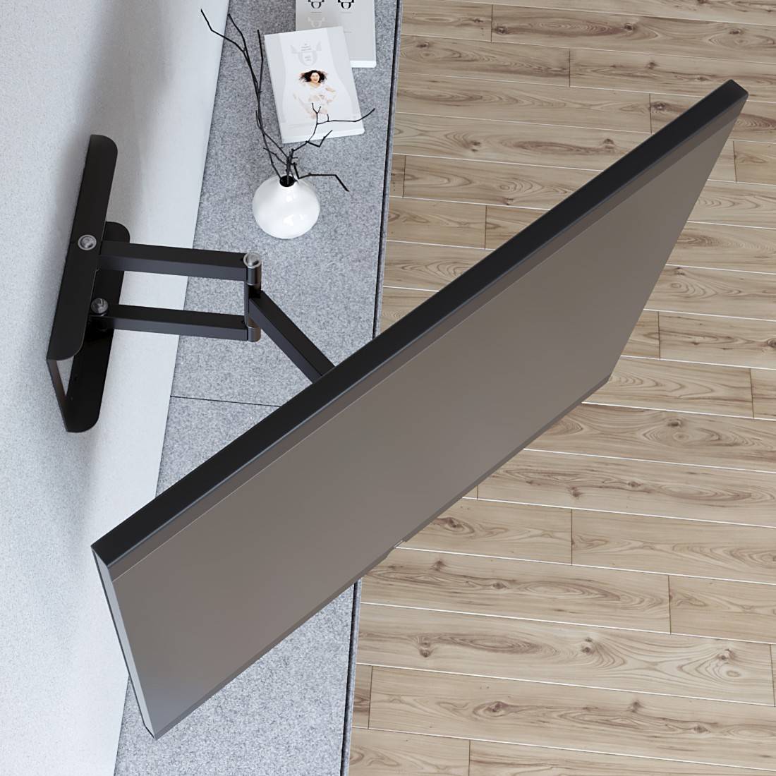 hama 00220829 TV-Wandhalterung, schwenkbar, neigbar, ausziehbar, 165 cm (65") bis 35 kg-2