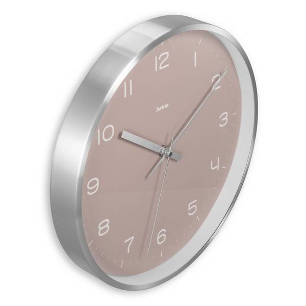 hama 00185883 Funkwanduhr "Fidschi", ohne Ticken, Ø 30 cm, Aluminium