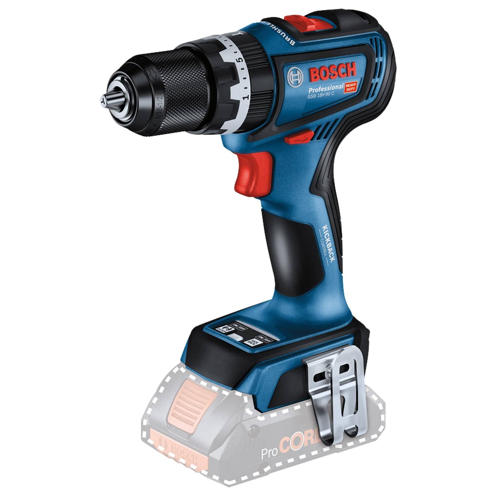 BOSCH 06019K6100, Akku-Schlagbohrschrauber GSB 18V-90 C, solo C-1