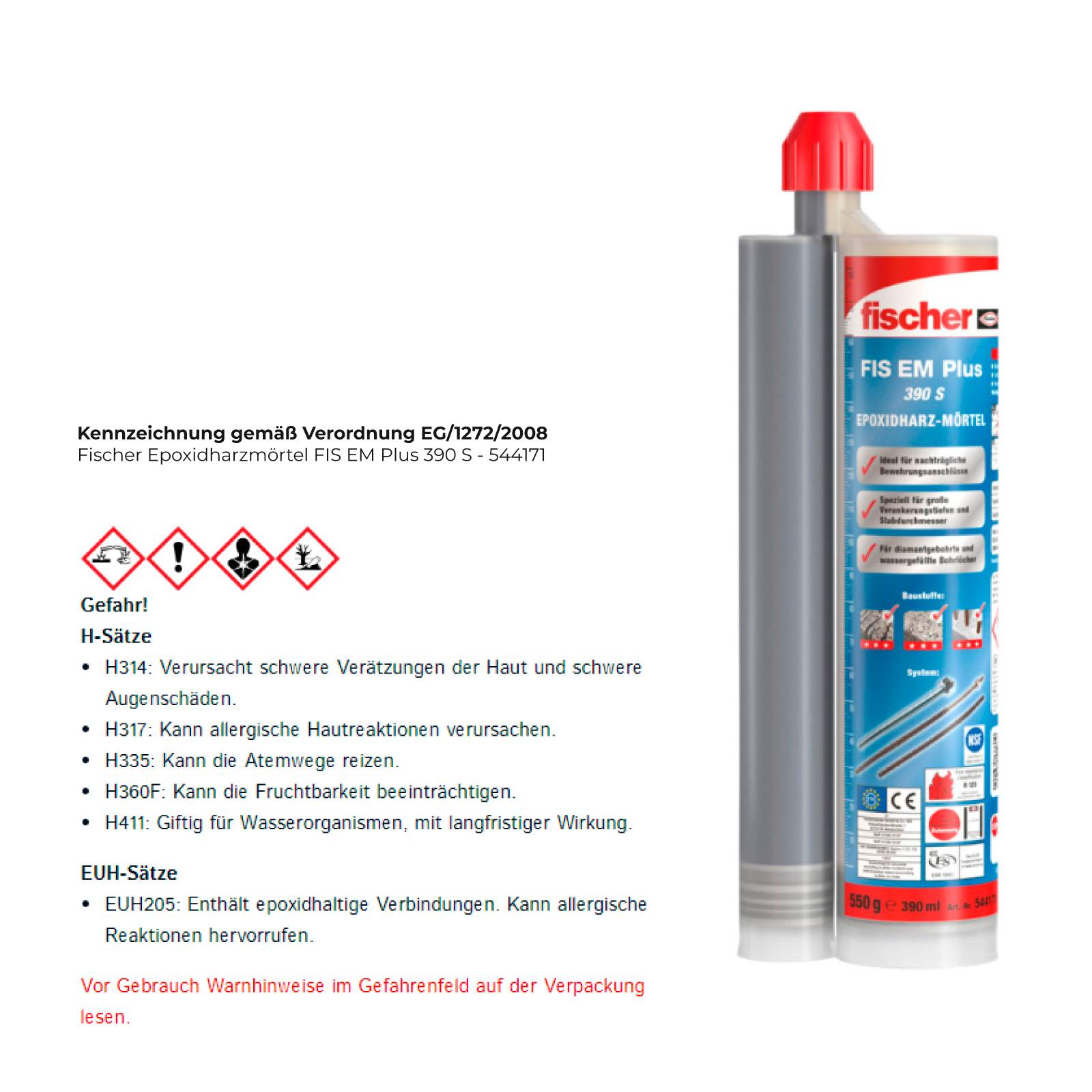 Fischer Epoxidharzmörtel FIS EM 544171 Plus 390 S-1