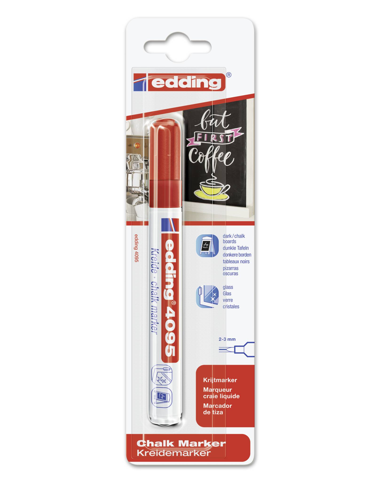Edding 4095 4-4095-1-1002 Kreidemarker Rot 4 mm, 15 mm-1