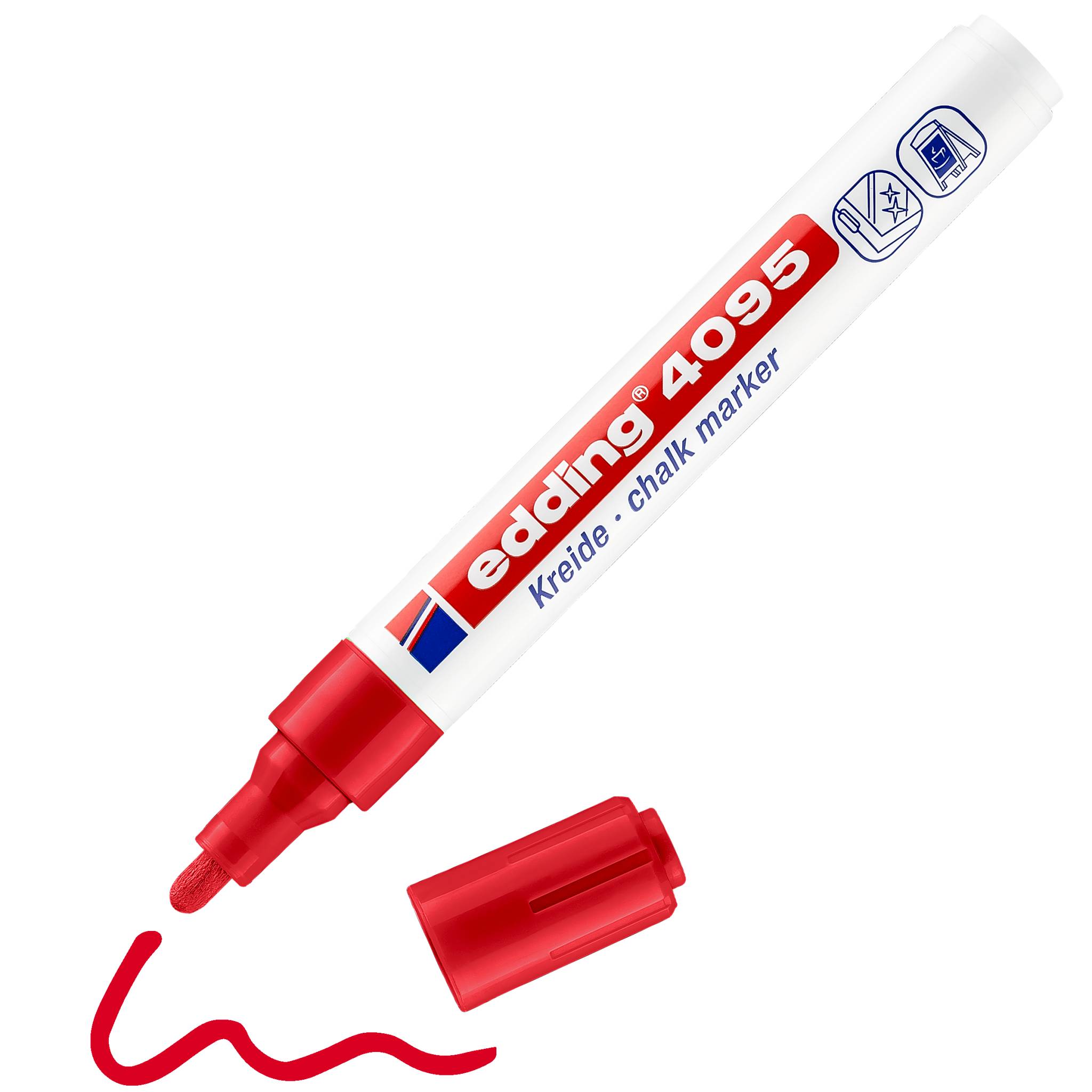 Edding 4095 4-4095-1-1002 Kreidemarker Rot 4 mm, 15 mm-2