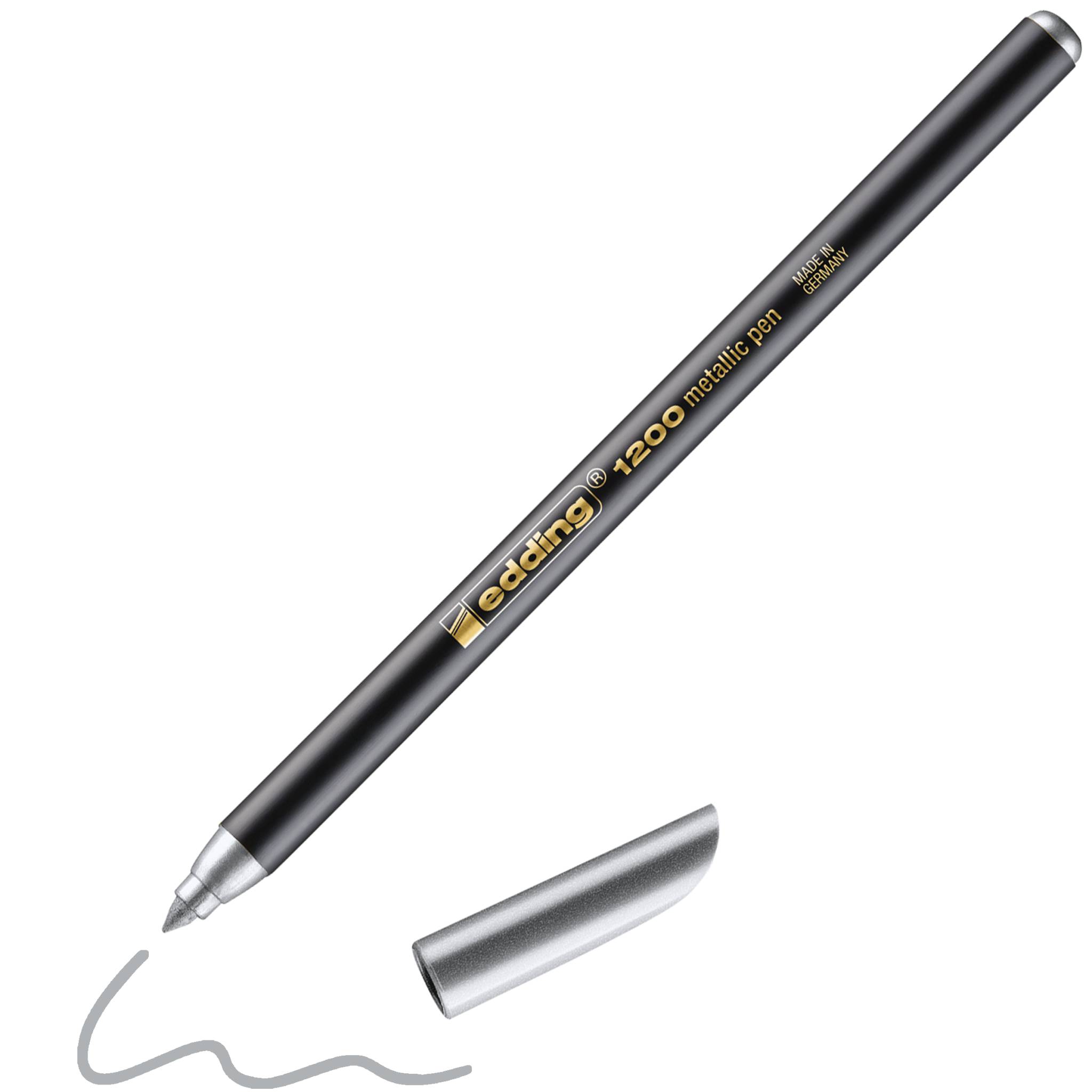 edding 1200 Fasermaler metallic silber-2