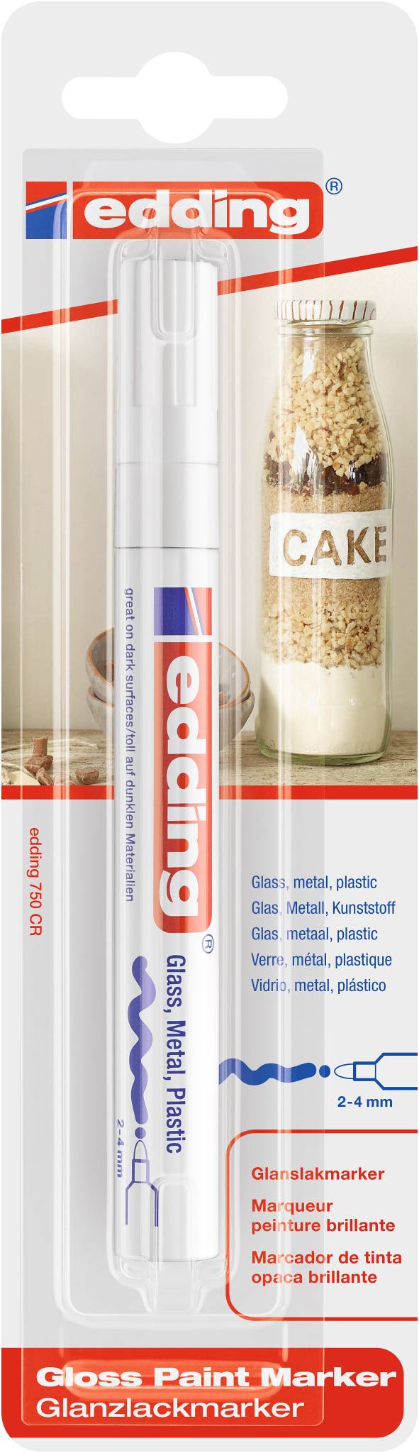 edding 750 Glanzlackmarker 1er-Blister weiß-1